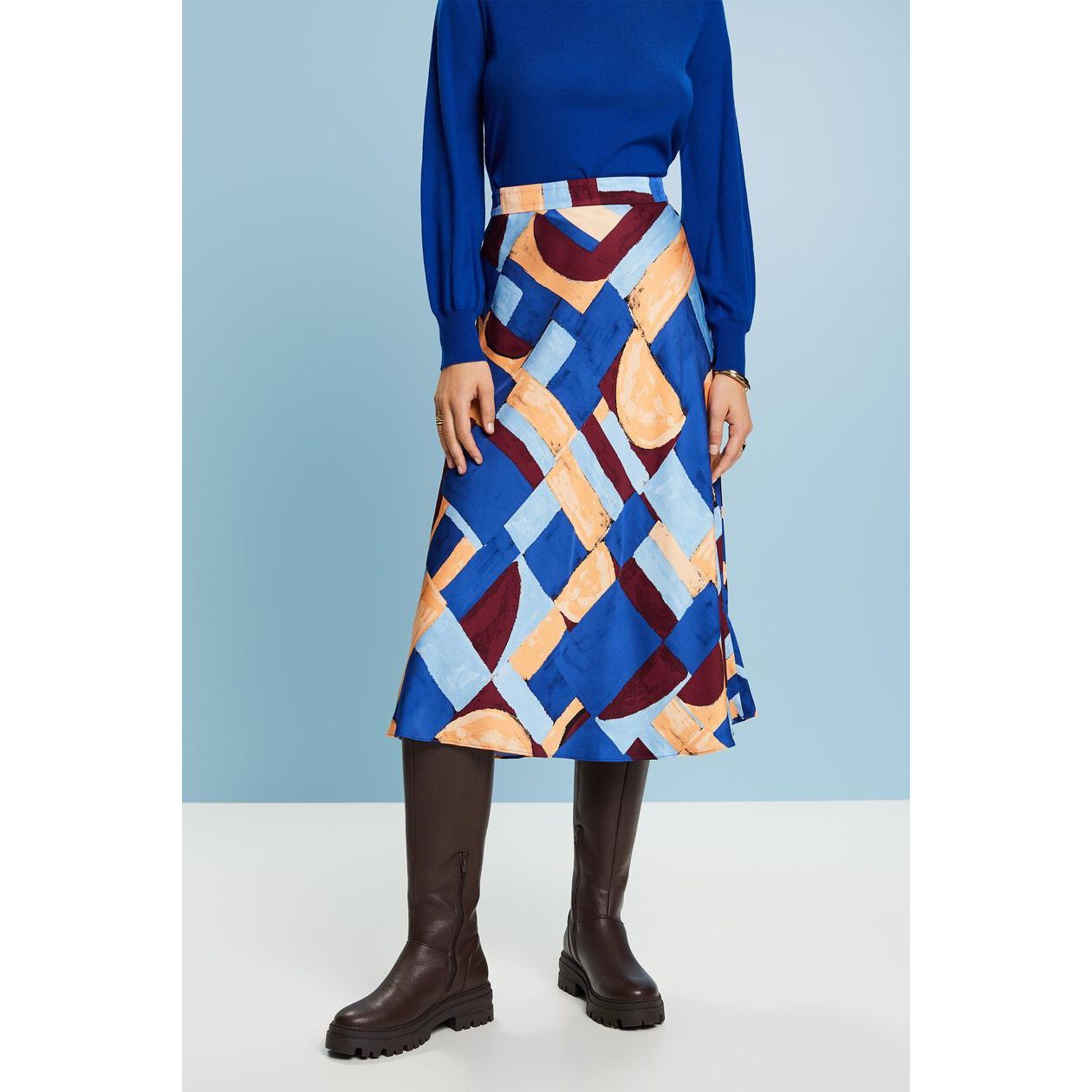 Esprit - Patterned Satin Midi Skirt – Clothes Encounter