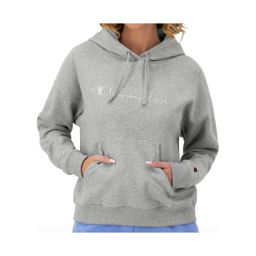 Champion Powerblend Varisty Hoodie in Grey