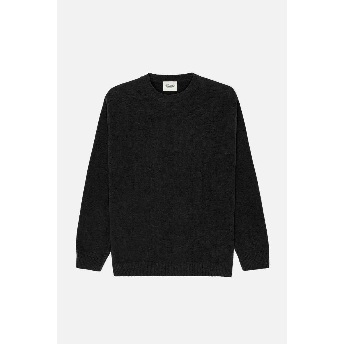 Kuwalla Tee - Textured Knit Crew in Black