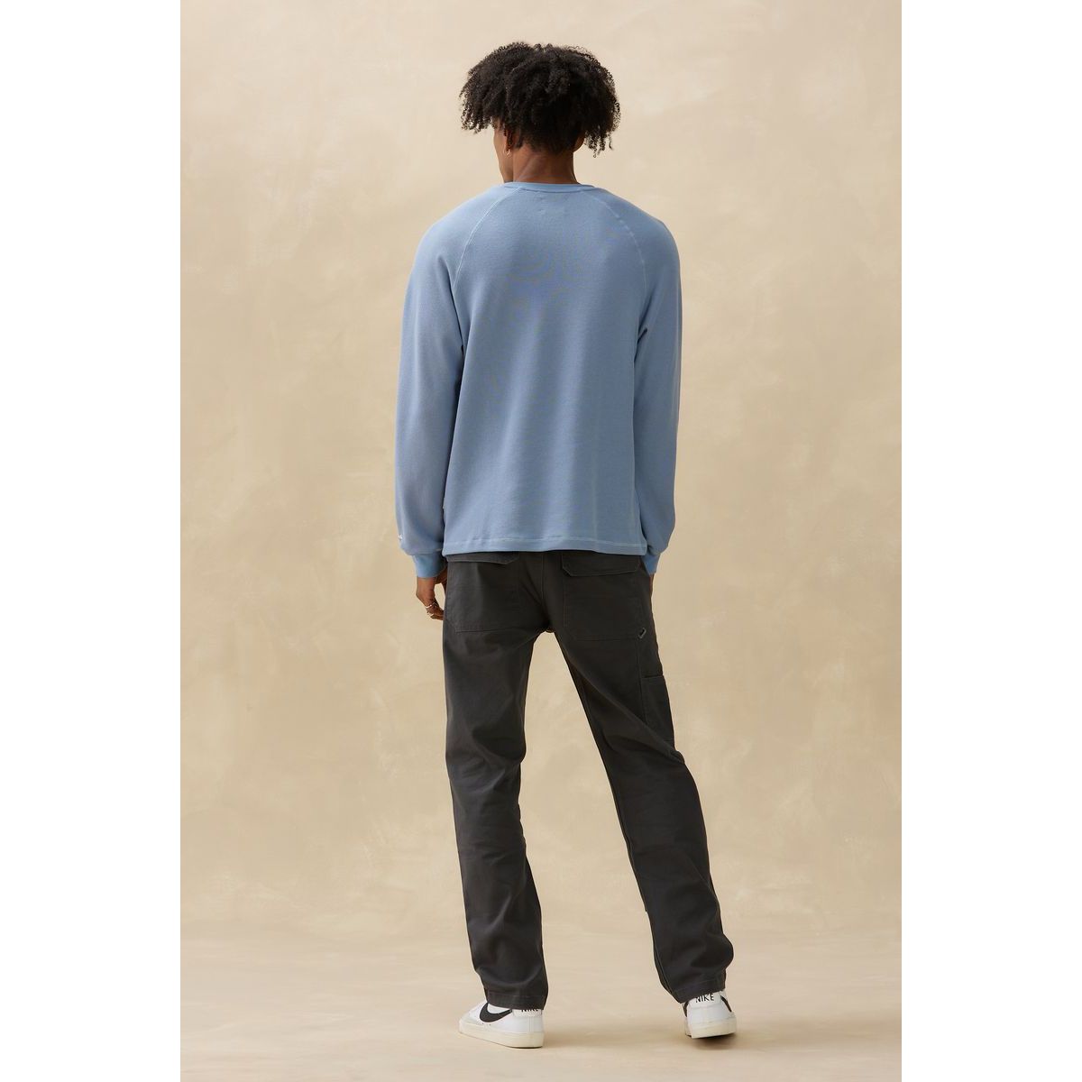 Kuwalla Tee -  Washed Waffle Crew in Blue