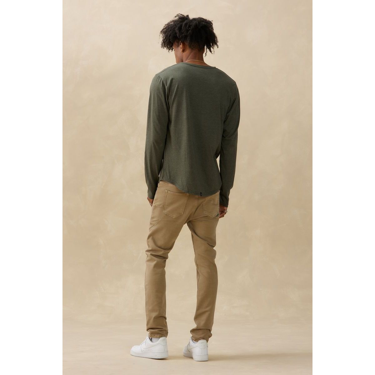 Kuwalla Tee - Long Sleeve Eazy Scoop Tee in Dark Olive