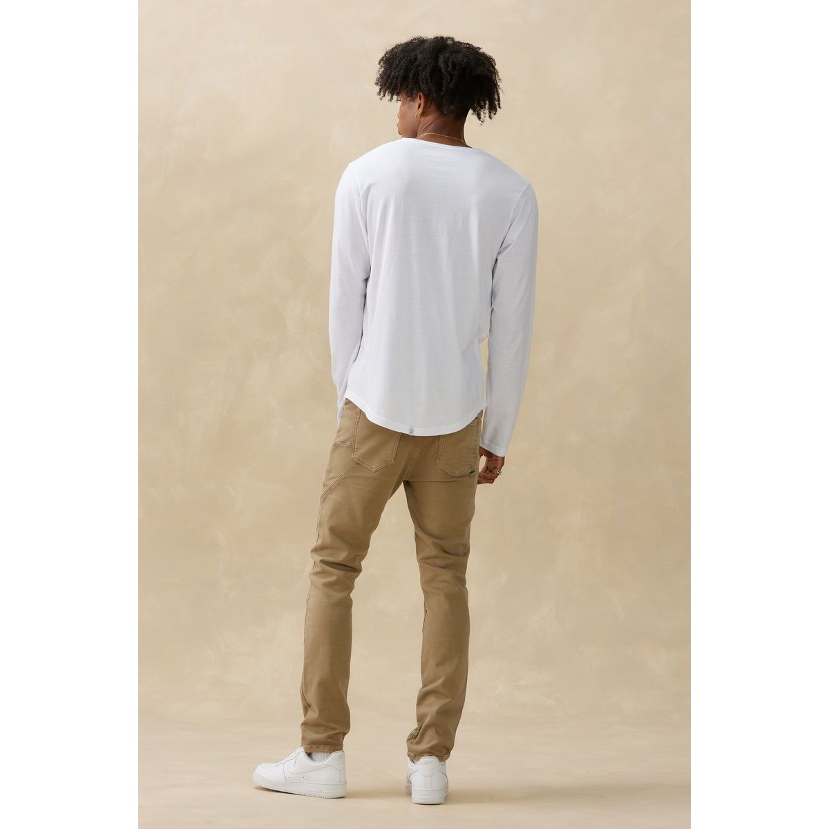 Kuwalla Tee - Long Sleeve Eazy Scoop Tee in White