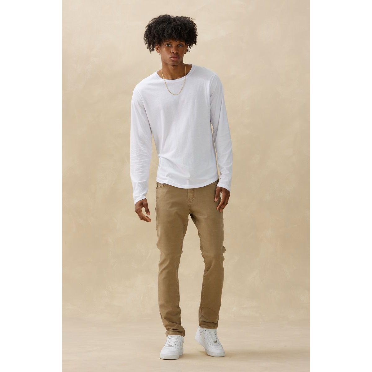 Kuwalla Tee - Long Sleeve Eazy Scoop Tee in White