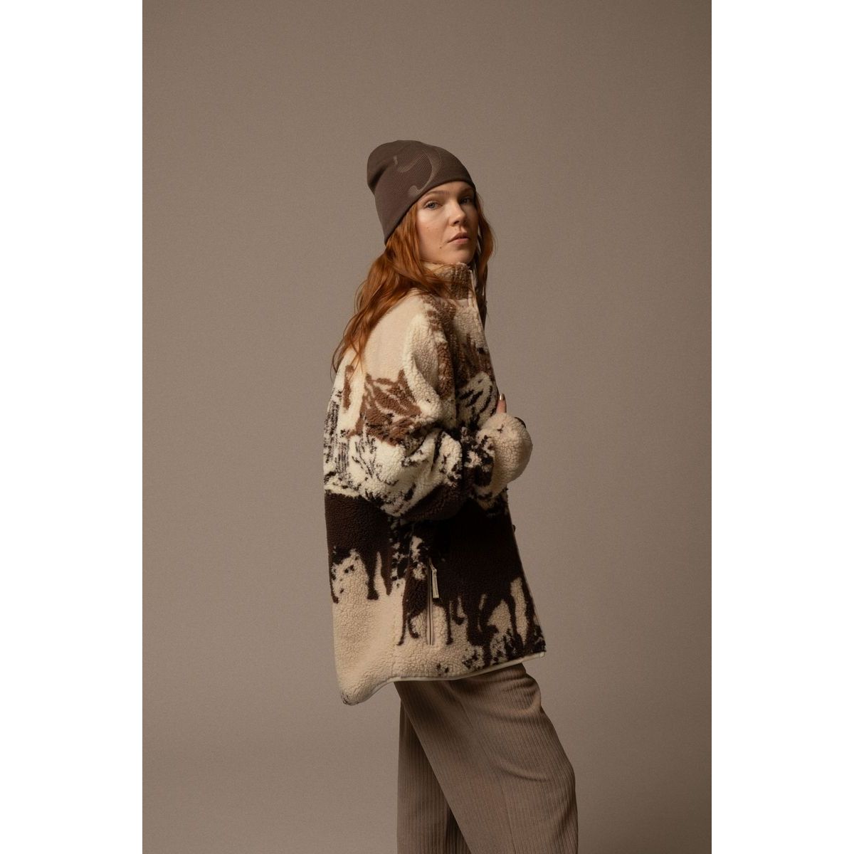 Kuwalla Tee - Women's Printed Sherpa Fleece in Dessert Stallion