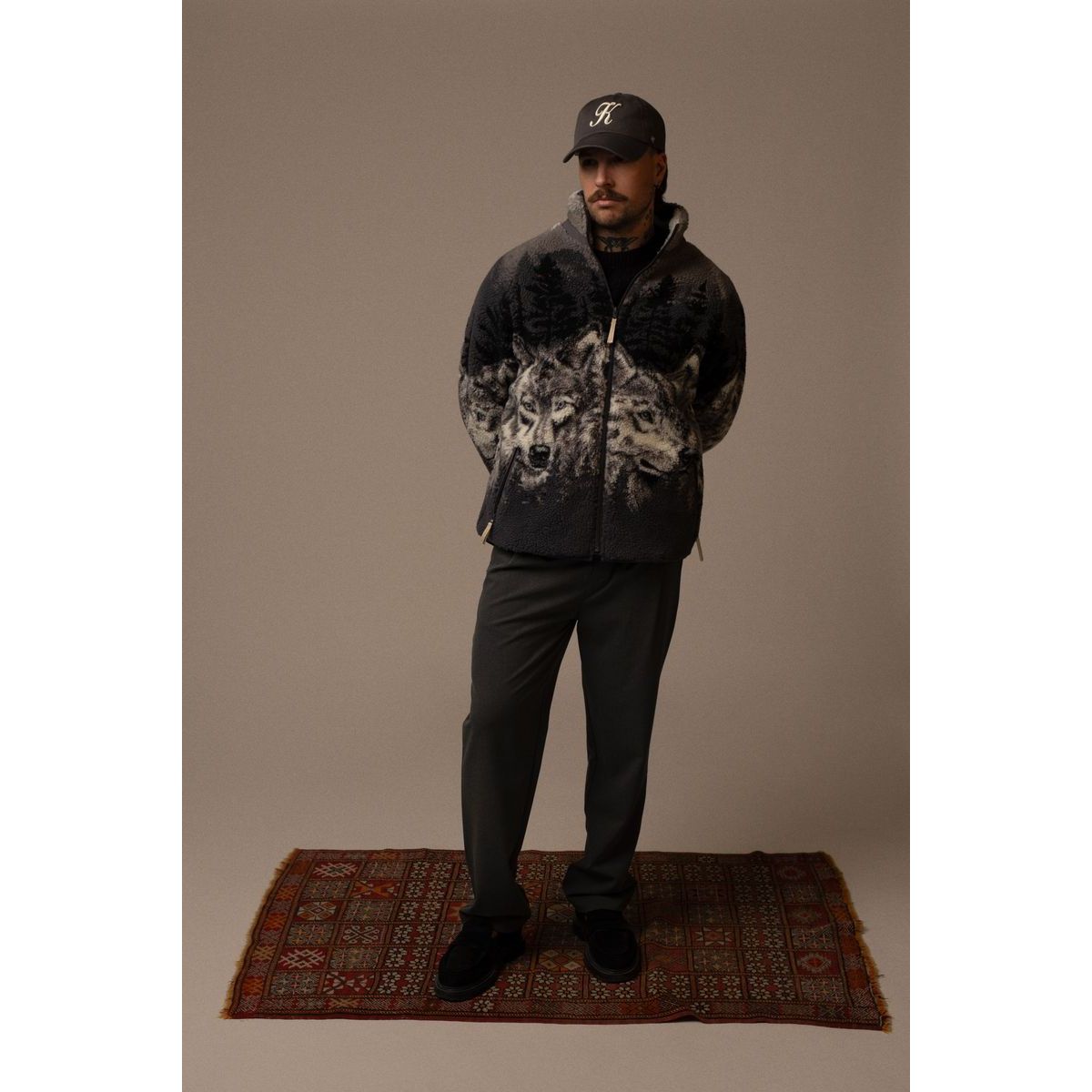 Kuwalla Tee - Men's Printed Sherpa Fleece in Wolf Pack