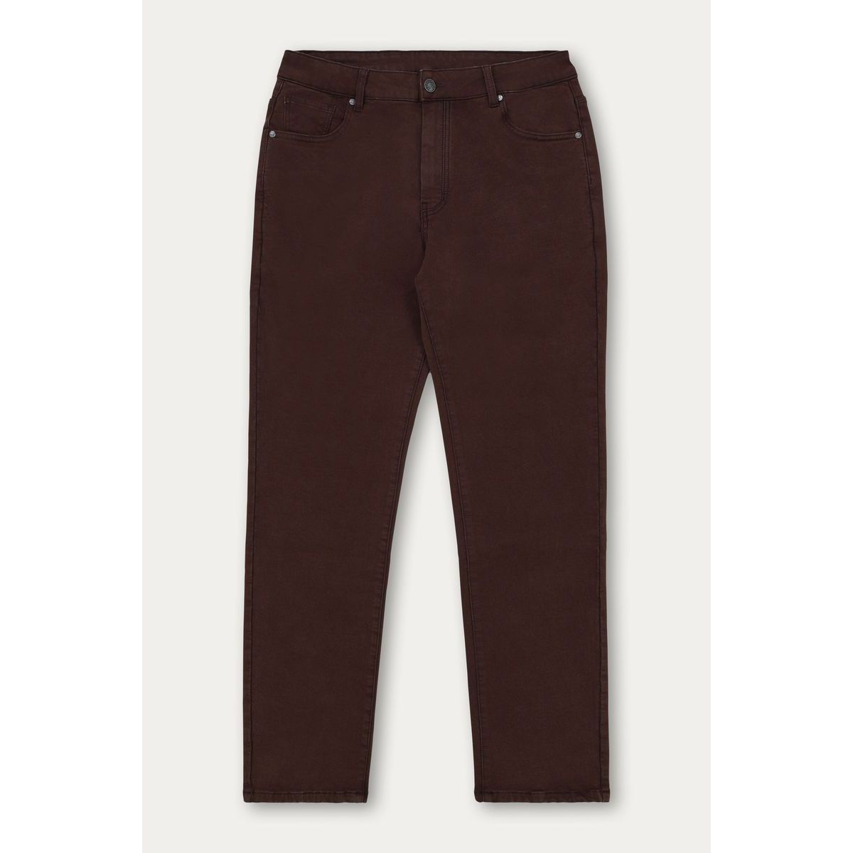 Kuwalla Tee - Super Stretch Knit Straight Leg Denim in Coffee