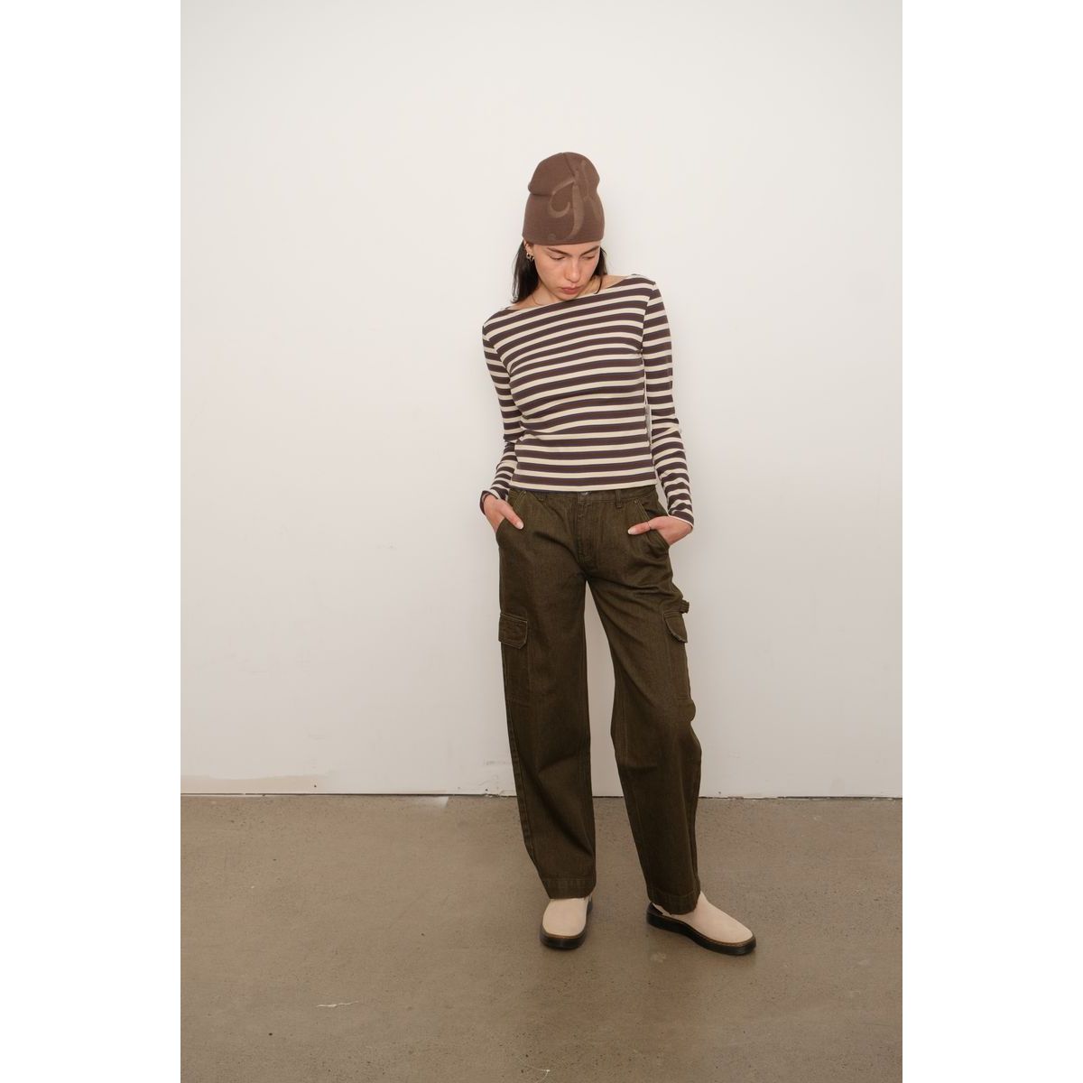 Kuwalla Tee - Amira Stripe Long-Sleeve in Brown