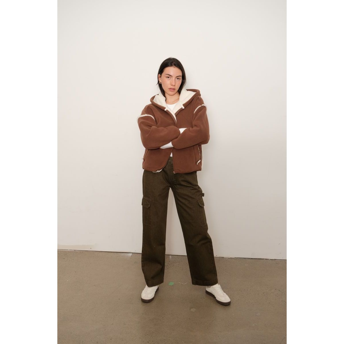 Kuwalla Tee - Evelyn Polar Zipup in Chocolate Brown