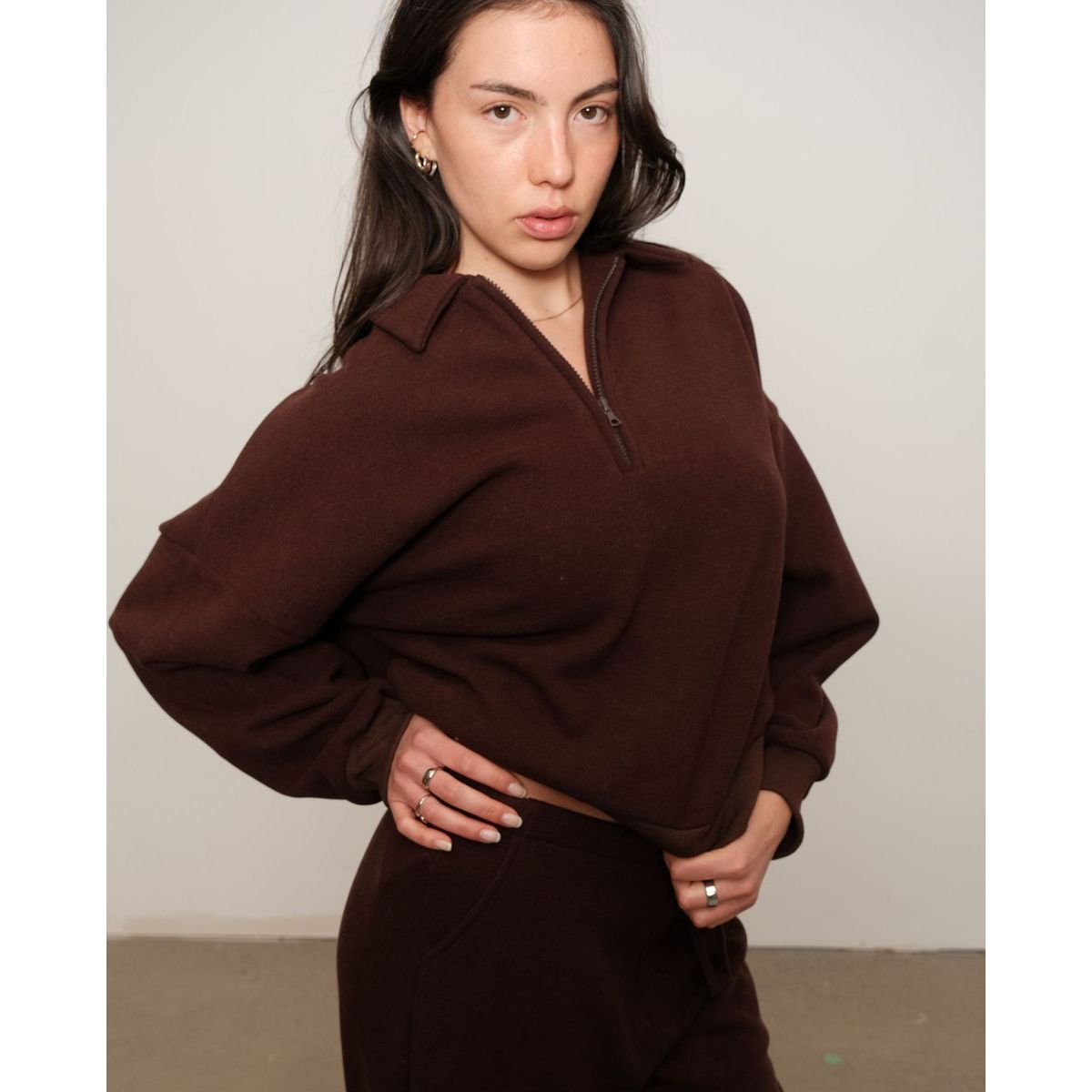 Kuwalla Tee - Gabbie Plush Polo in Chocolate Brown