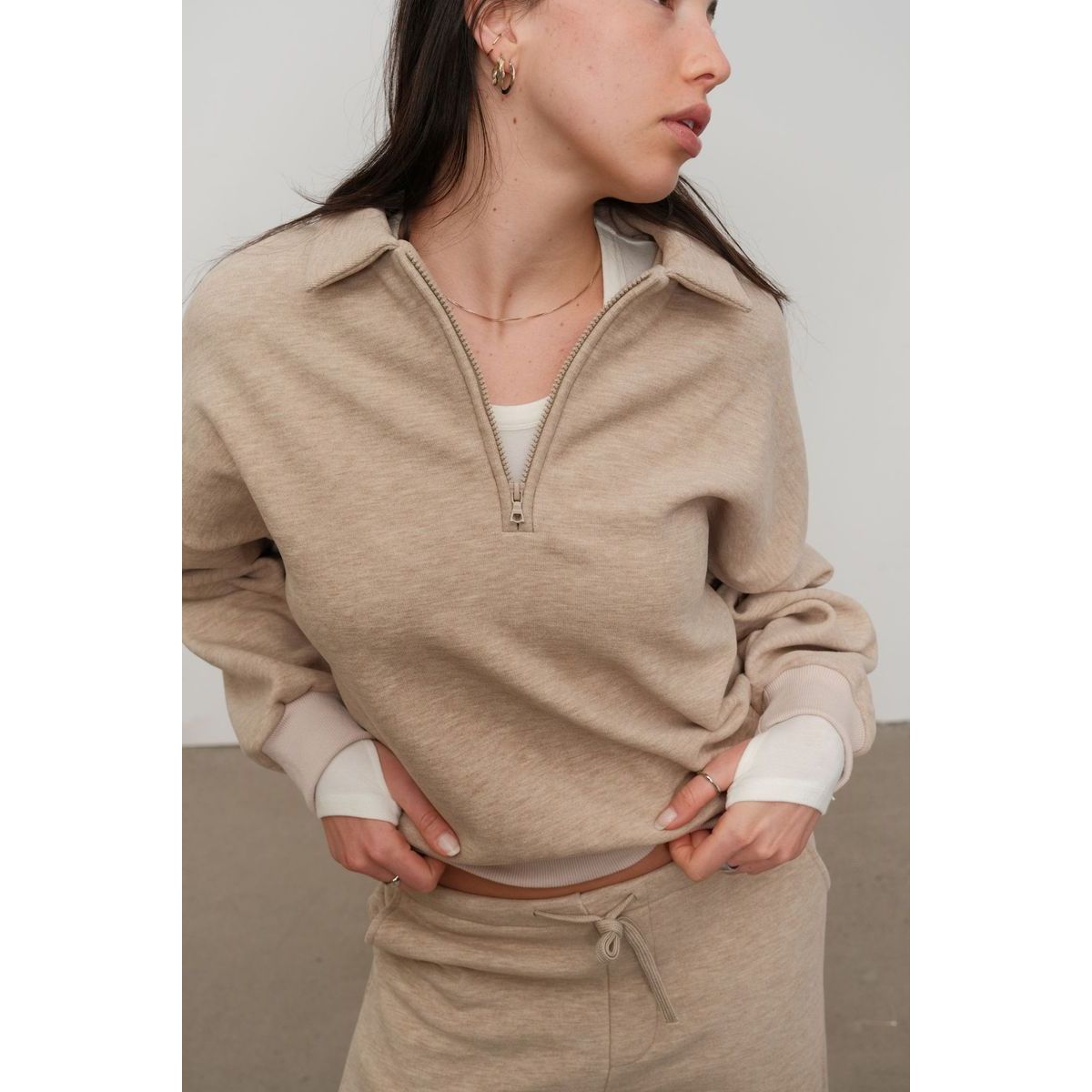 Kuwalla Tee - Gabbie Plush Polo in Melange Beige