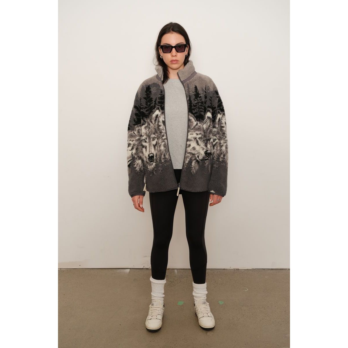 Kuwalla Tee - Women's Printed Sherpa Fleece in Wolf Pack