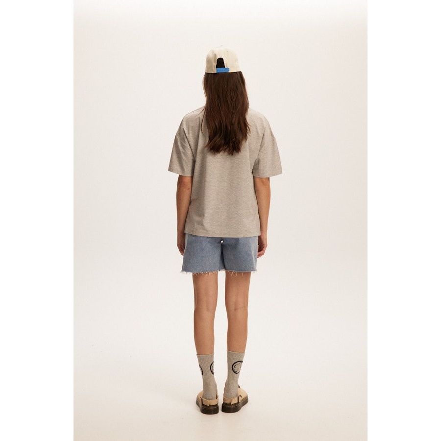 Kuwalla Tee - Long Boxy Tee in Heather Grey