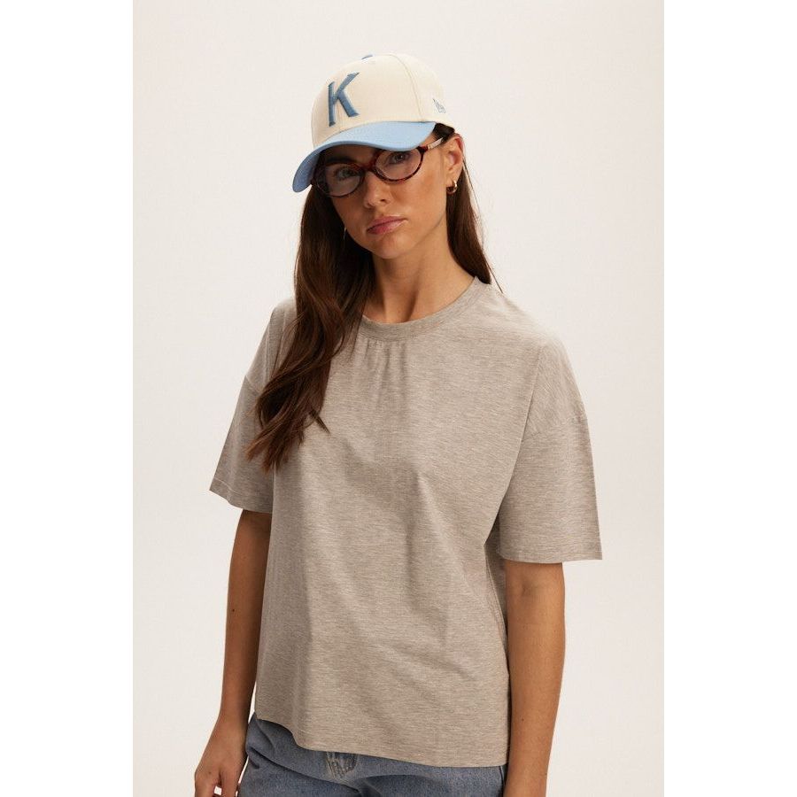 Kuwalla Tee - Long Boxy Tee in Heather Grey