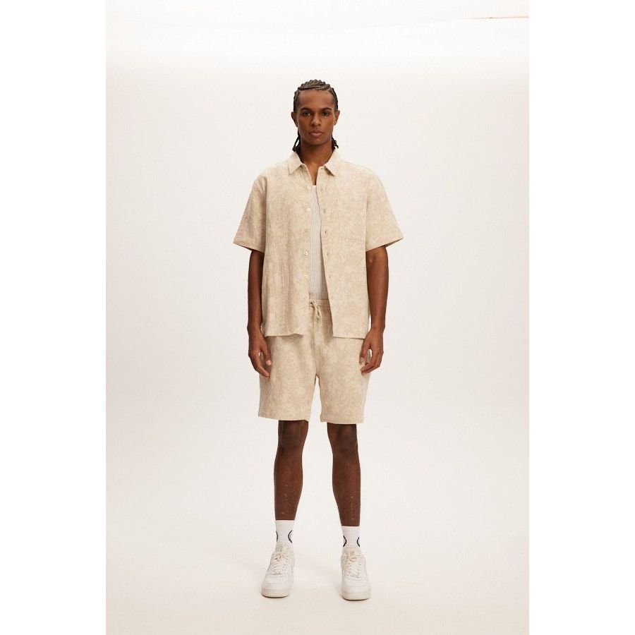 Kuwalla Tee - Jacquared Linen Shirt in Neutral