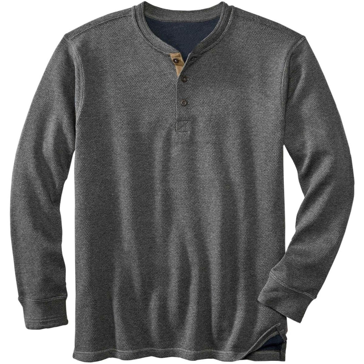Silver Jeans - Men's Long Sleeve Henley in Charcoal