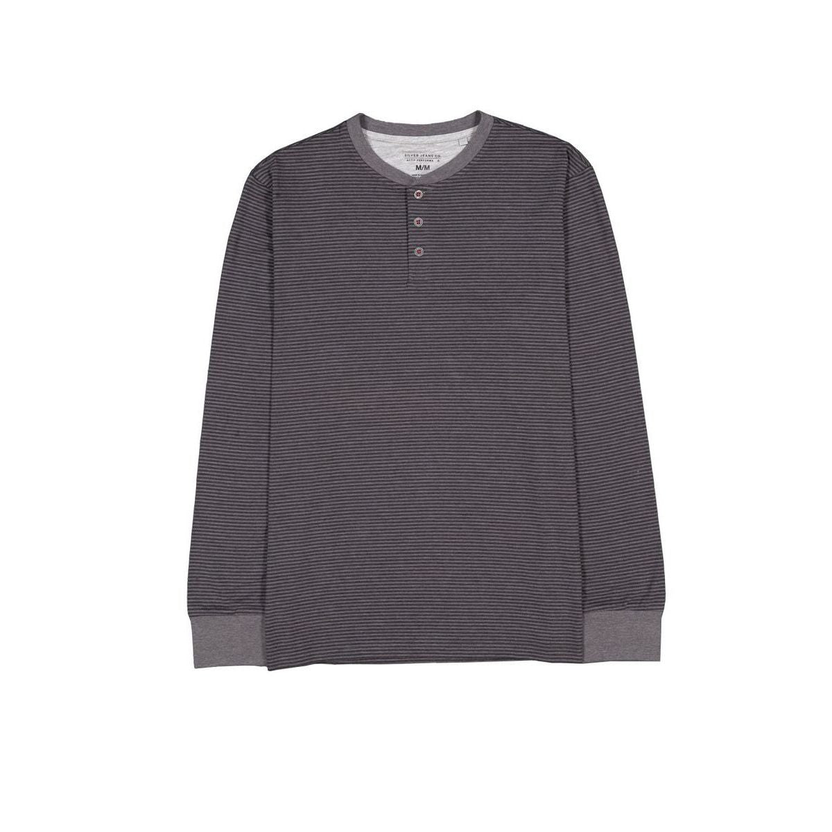 Silver Jeans - Striped Long Sleeve in Heather Charocoal
