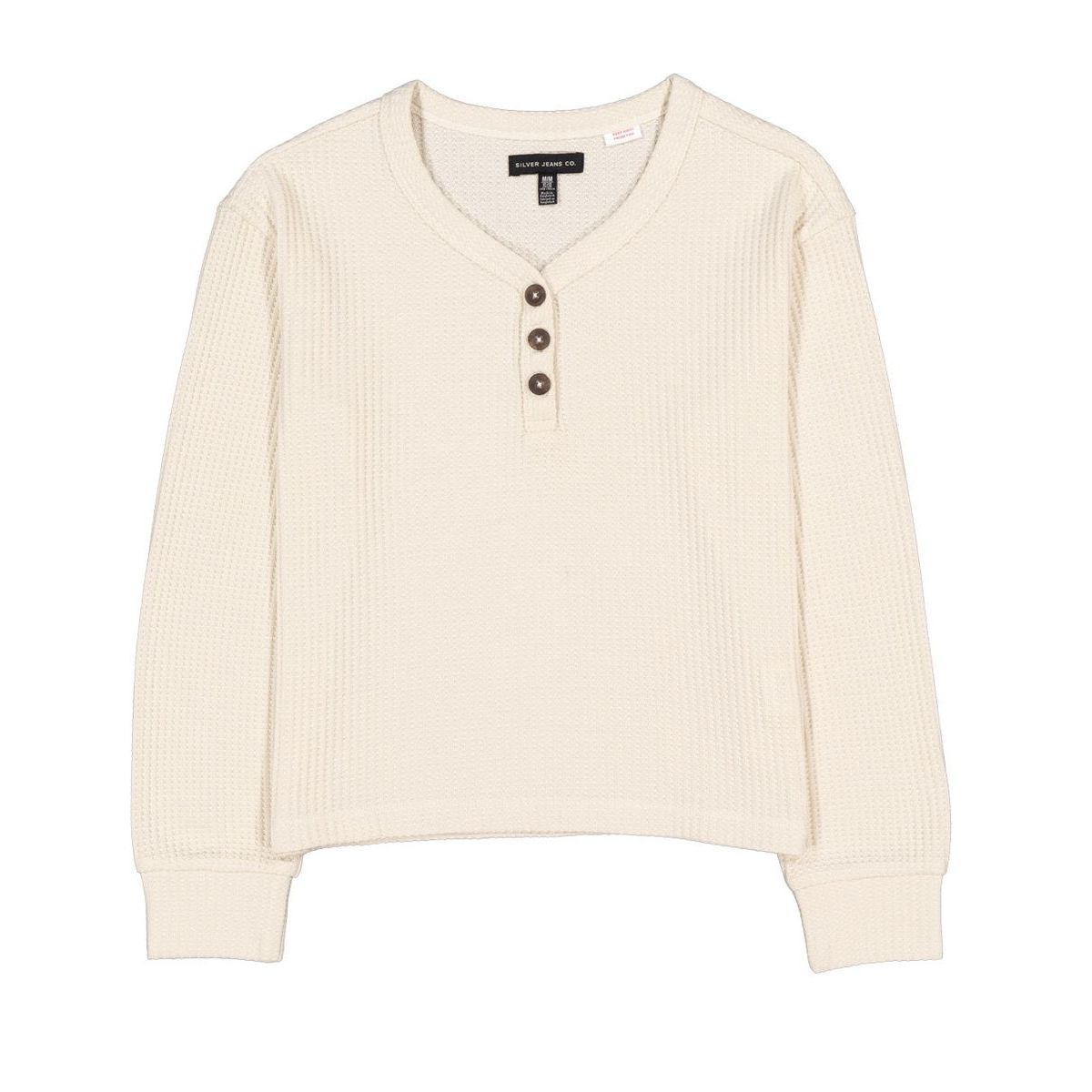 Silver Jeans - Girls Henley in Off White