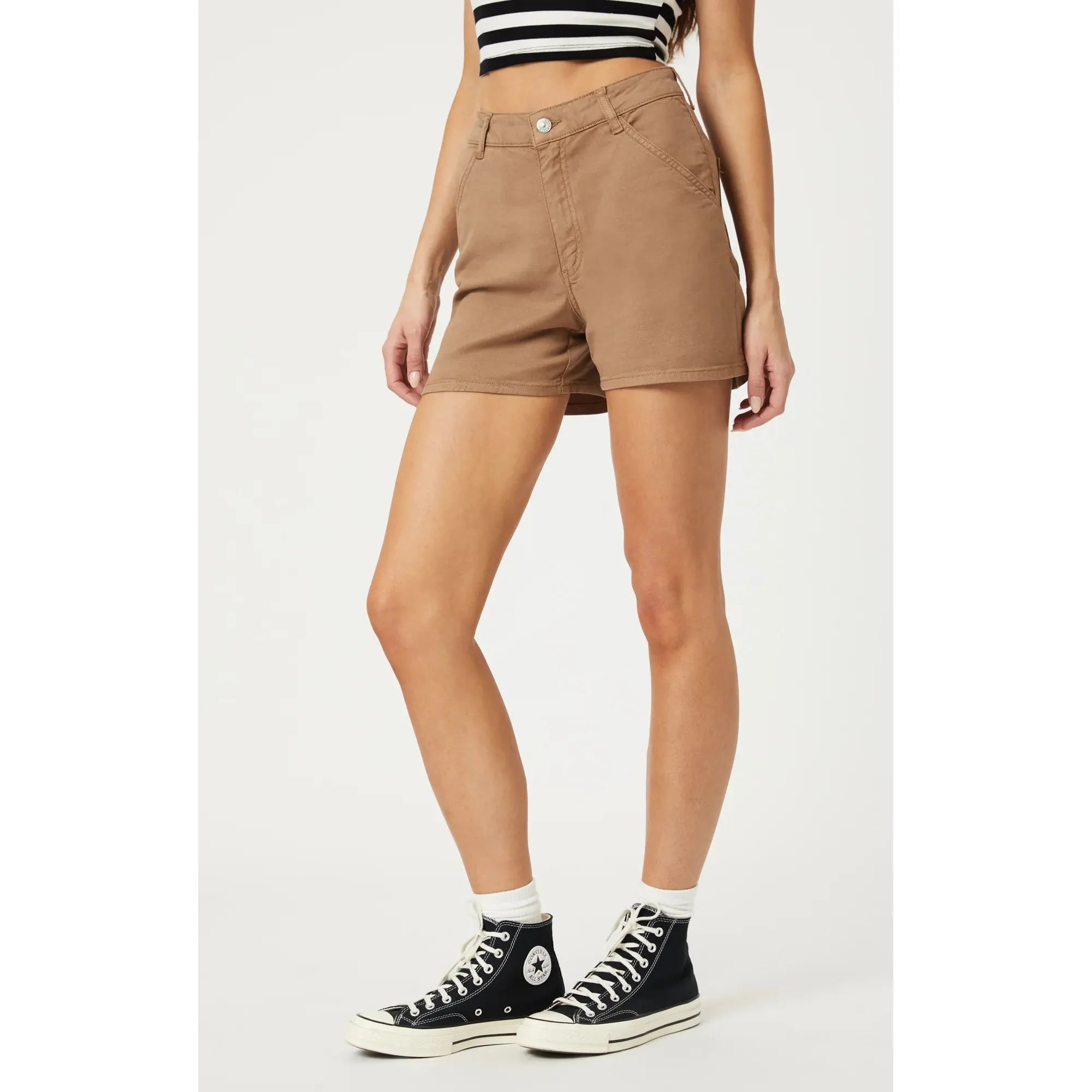 Mavi - Kylie Utility Shorts in Tiger's Eye Luxe Twill