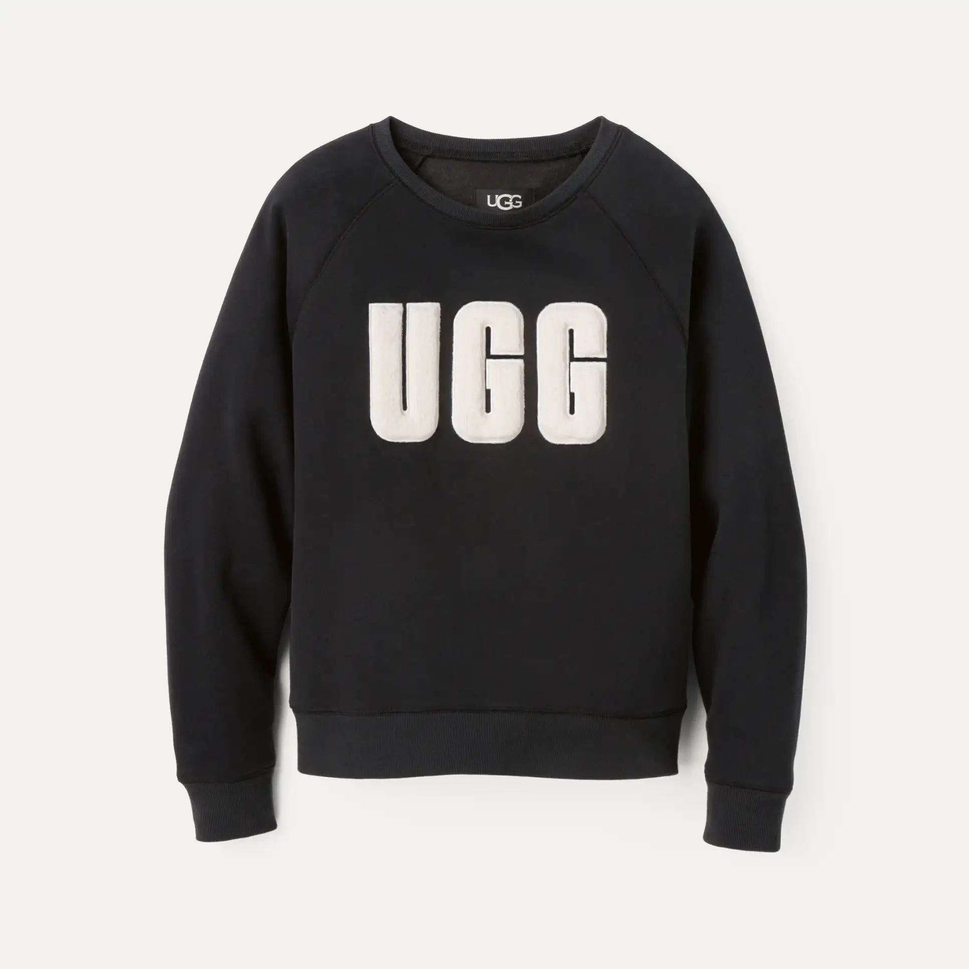 Ugg - Madeline Fuzzy Logo Crewneck in Black/Ivory