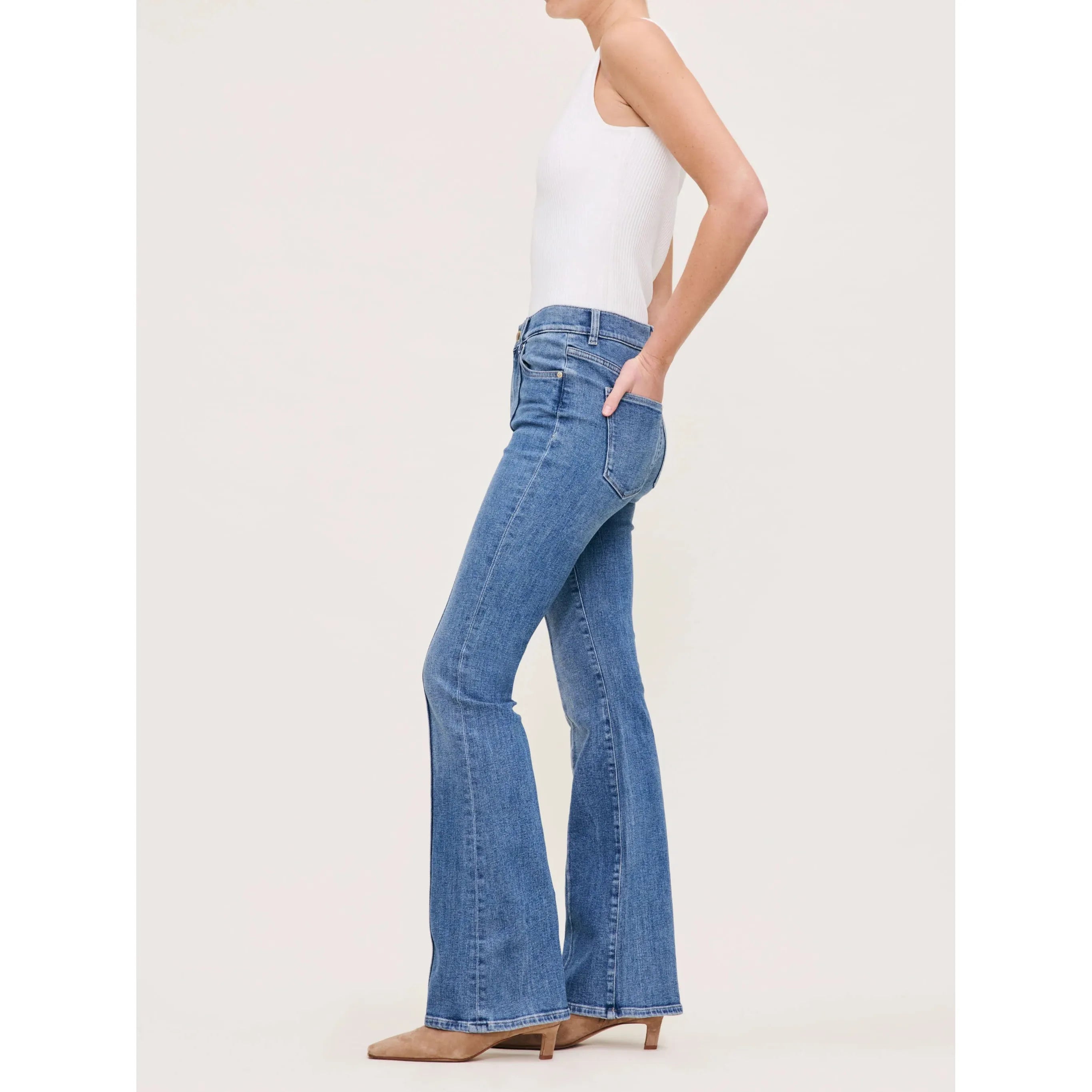 DL1961 - Bridget Boot High Rise Instasculpt Crop Jean in Wythe