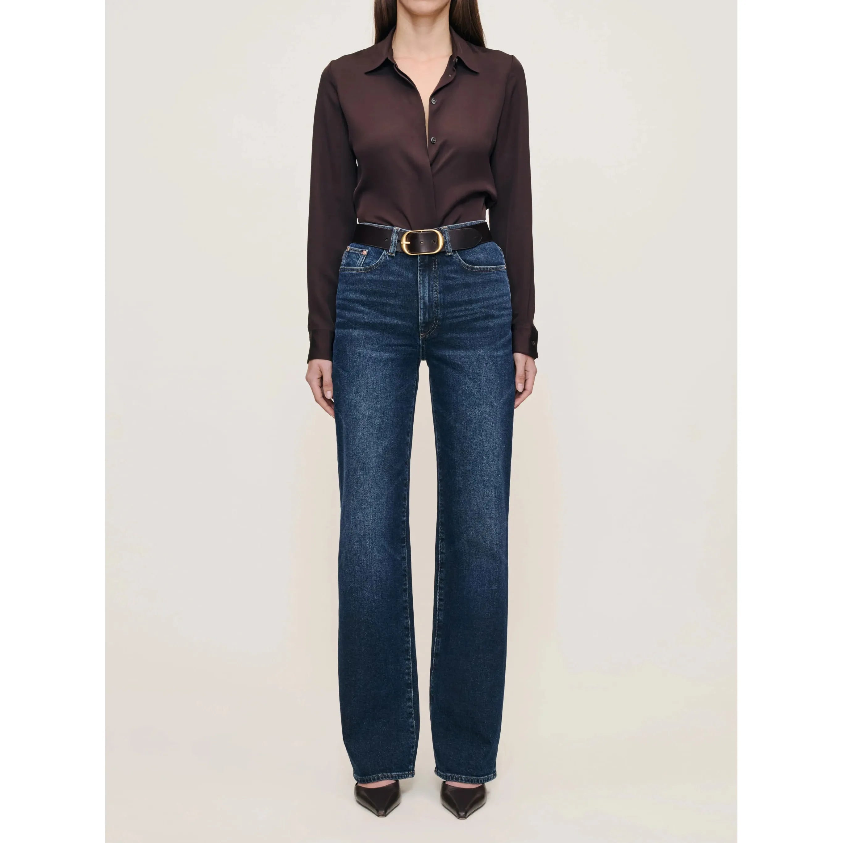 DL1961 - Karmine Refined Wide Leg High Rise Jeans in Dark Sea