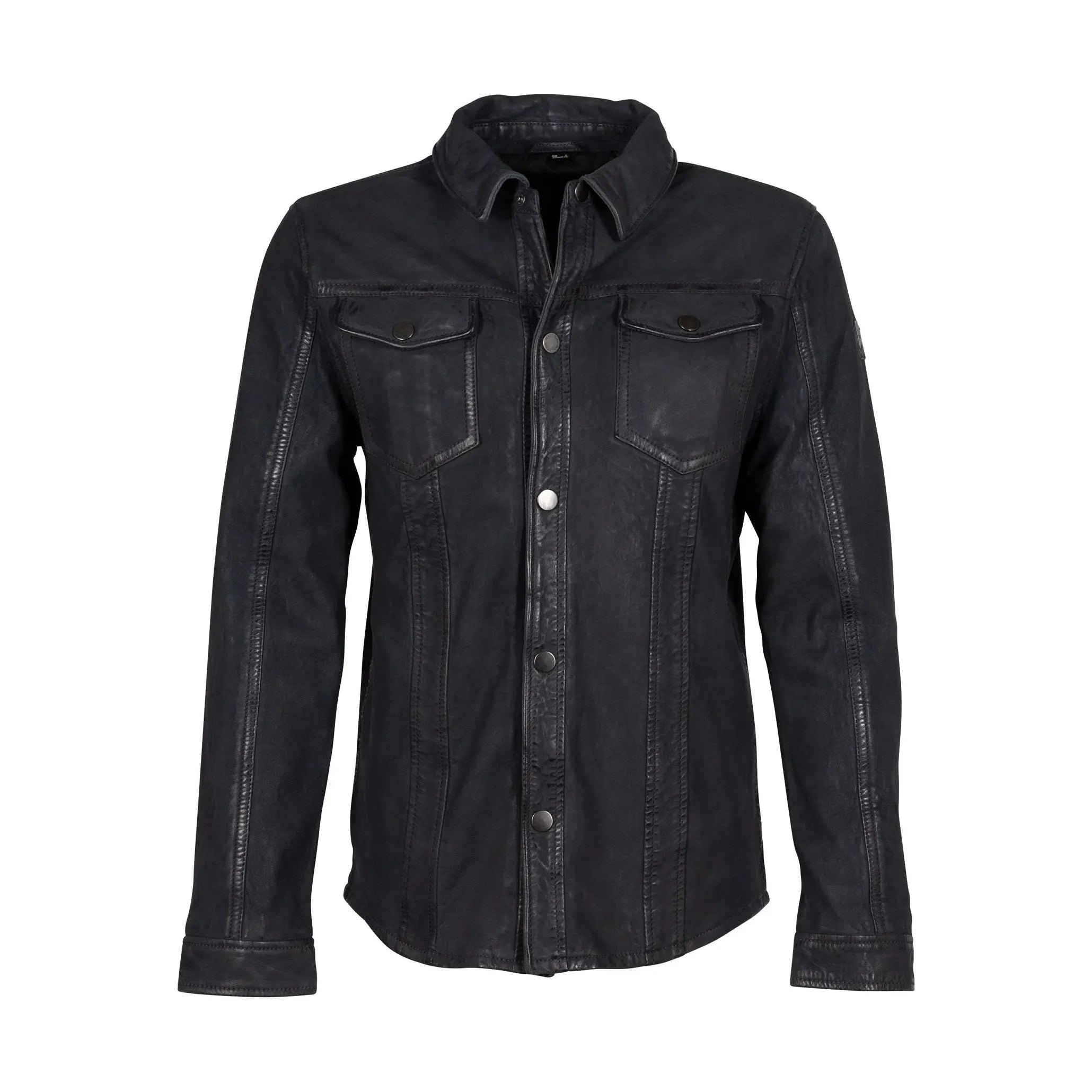 Mauritius - Sedro RF Leather Jacket in Dark Navy