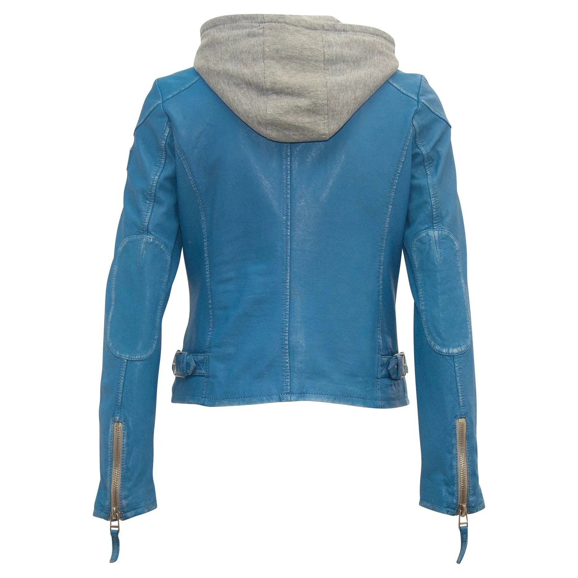 Mauritius - Finja RF Leather Jacket in Blue Lagoon