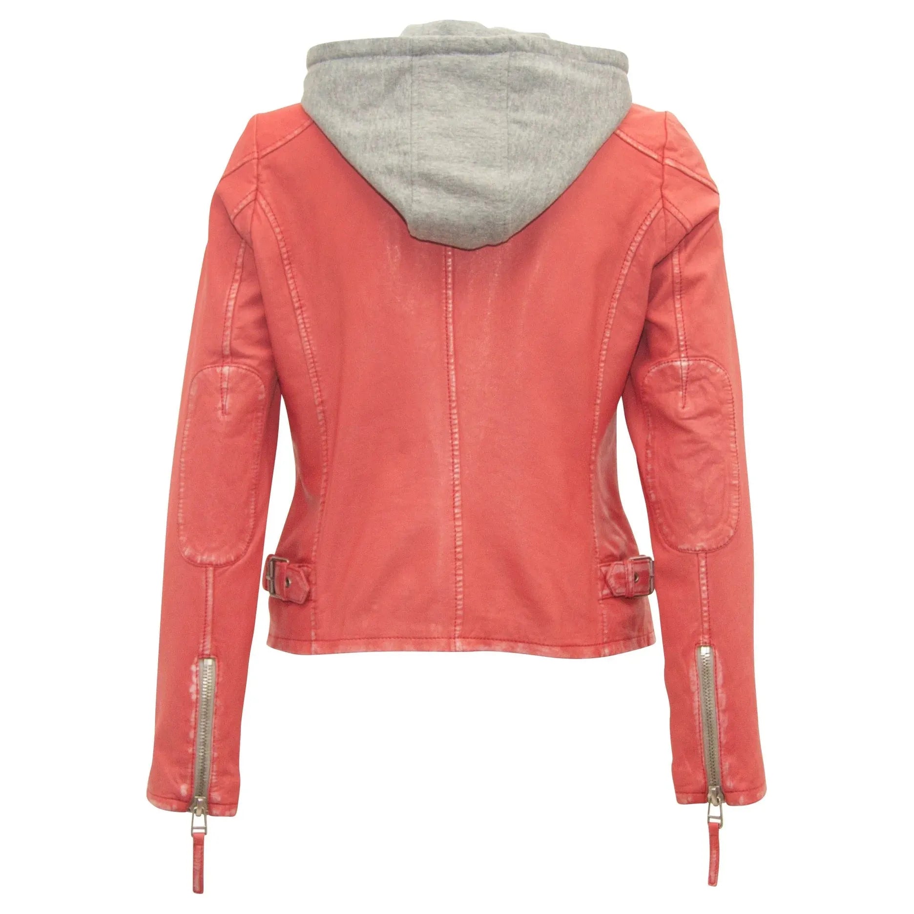 Mauritius - Finja RF Leather Jacket in Coral