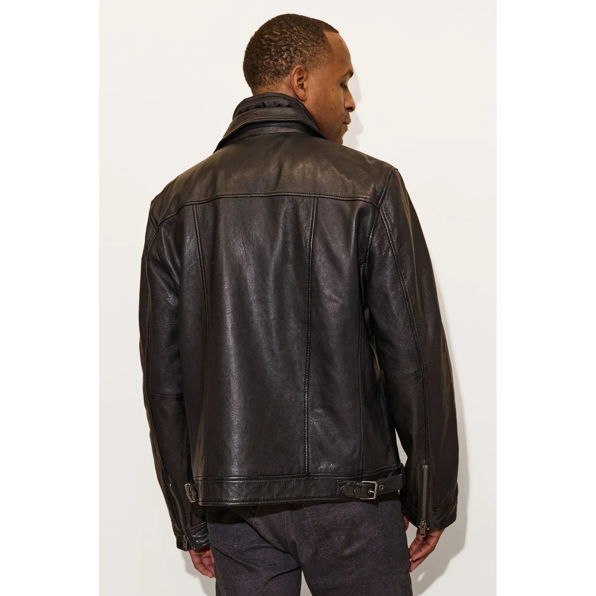 Mauritius - Bain Leather Jacket in Black