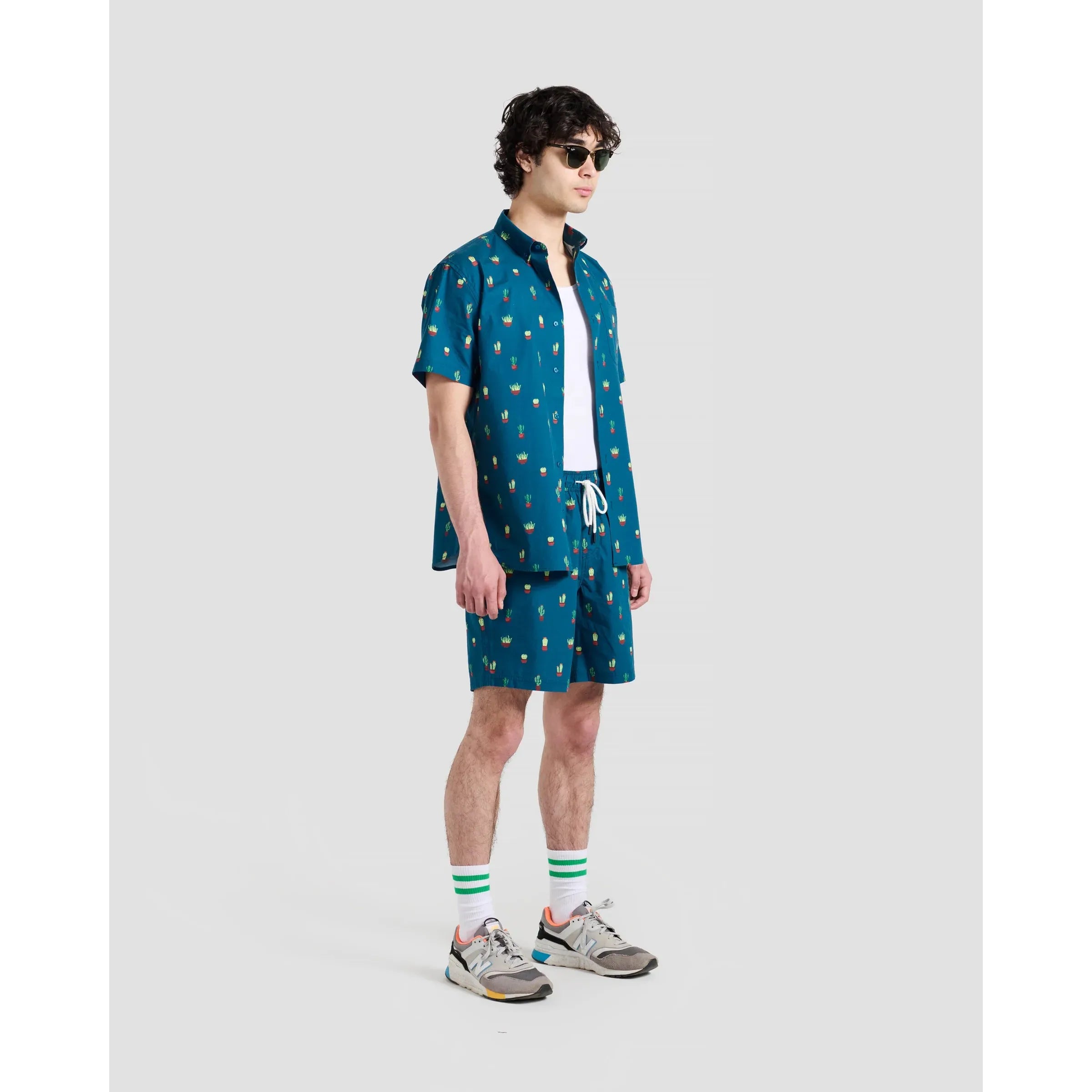 Poplin & Co - Micro Tropical Cacti Print Shirt