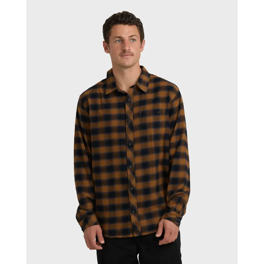 Billabong -  Coastline Long Sleeve Flannel Shirt in Tobacco