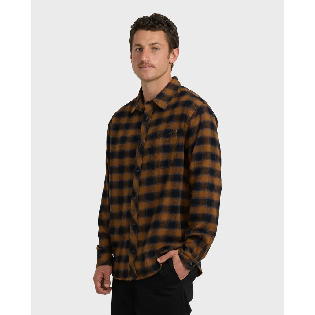 Billabong -  Coastline Long Sleeve Flannel Shirt in Tobacco