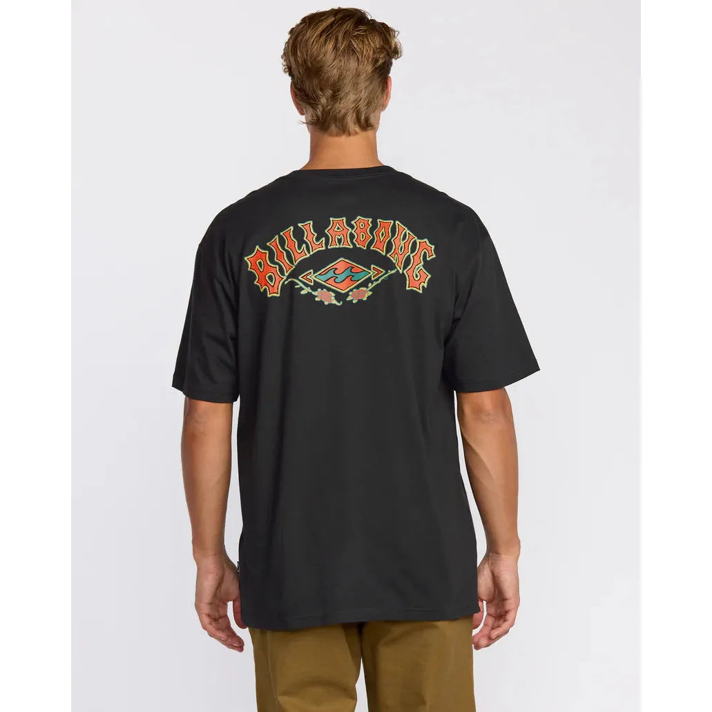 Billabong - Rose Arch Regular Short Sleeve T-Shirt in Washed Black