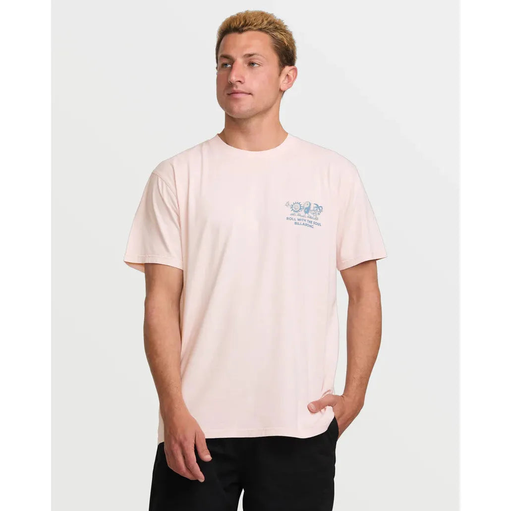 Billabong - Roll Premium Wave Wash Short Sleeve Tee in Light Pink