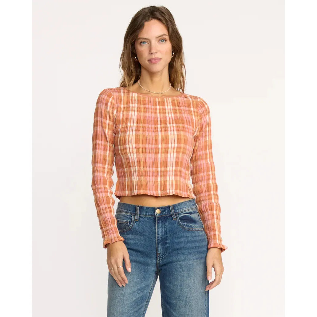 Billabong - Check Me Out Long Sleeve Shirt in Sunburnt