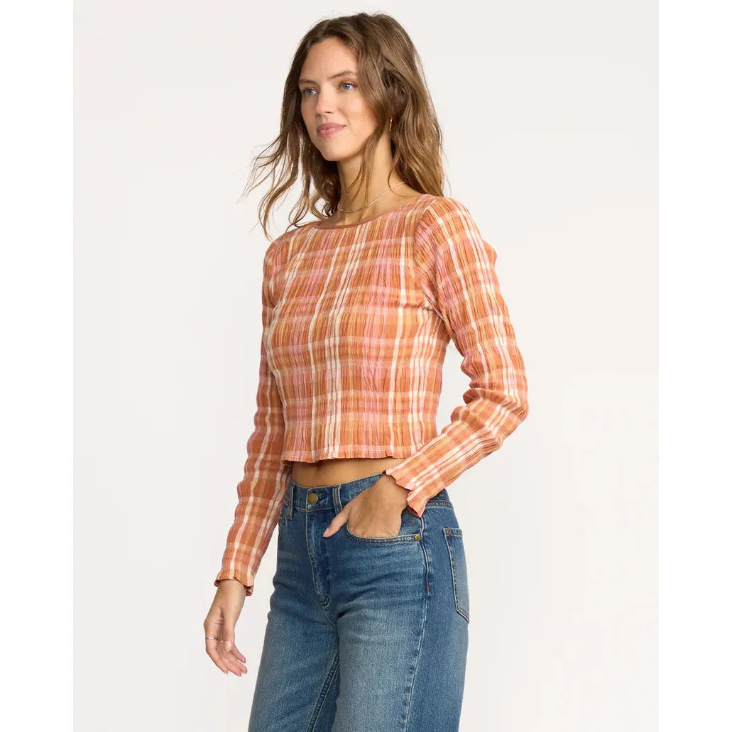 Billabong - Check Me Out Long Sleeve Shirt in Sunburnt