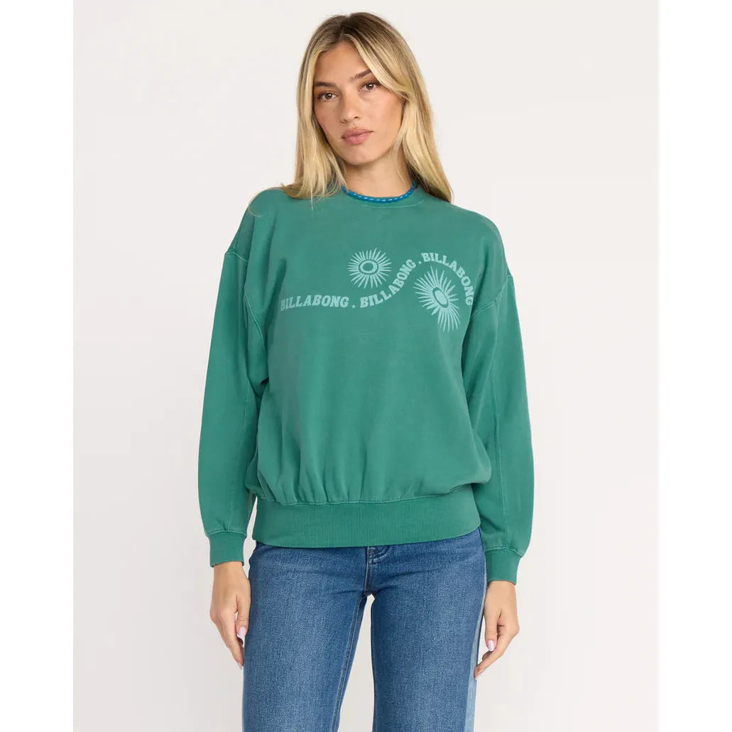 Billabong - Time For Kendal Crewneck Sweatshirt in Evergreen