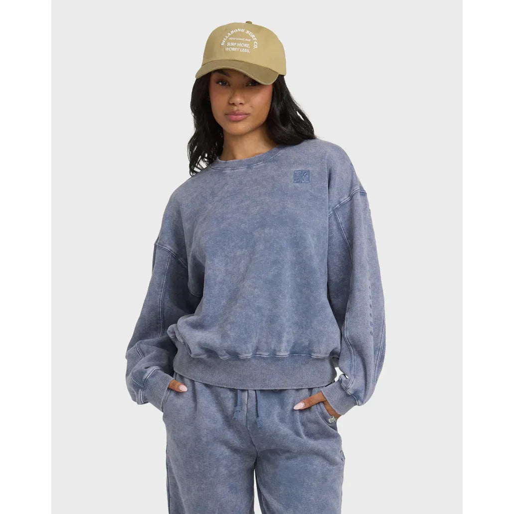 Billabong - Saltwashed Kendal Crewneck Sweatshirt in Stone Blue