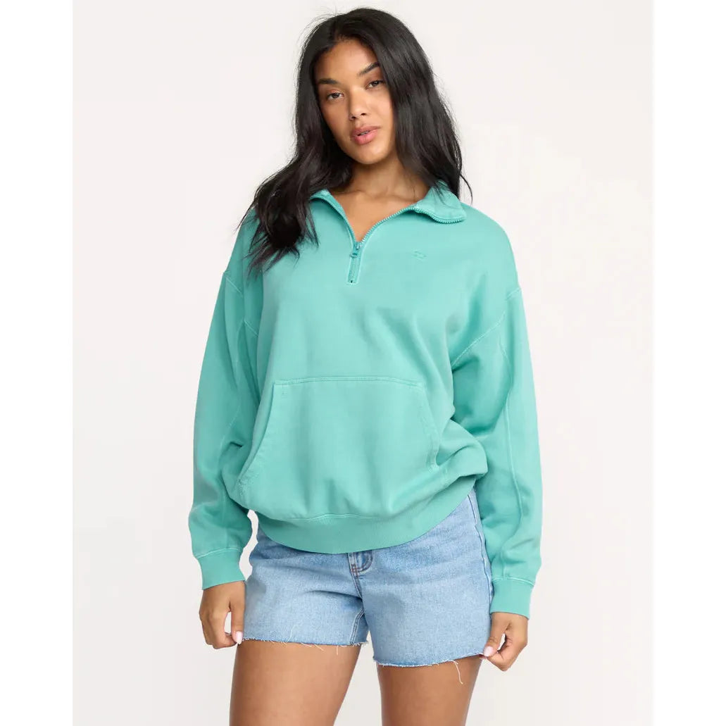Billabong - Hula Half Zip Sweatshirt in Blue Bird