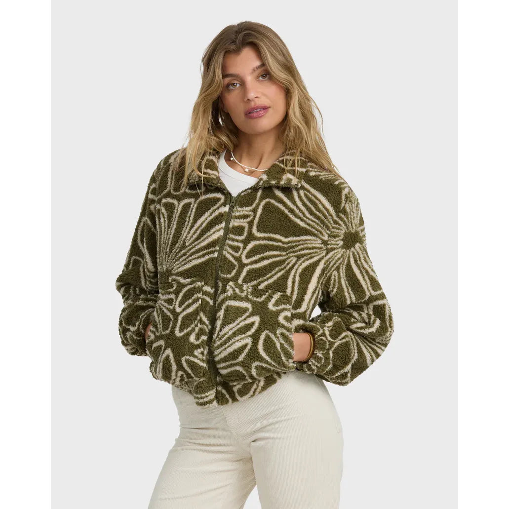 Billabong - First Light Sherpa Zip in Martini Olive