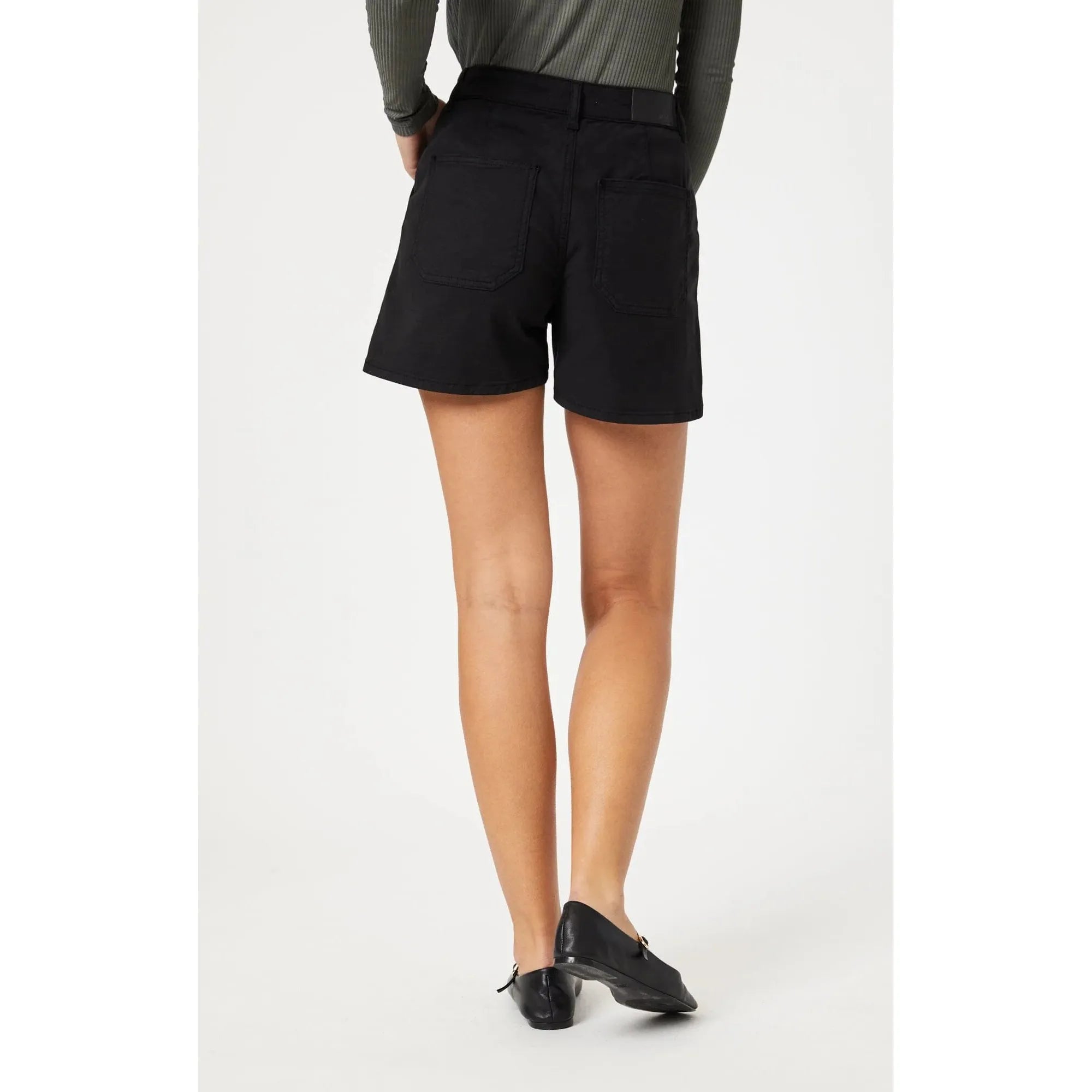 Mavi - Kylie Utility Shorts in Black Luxe Twill