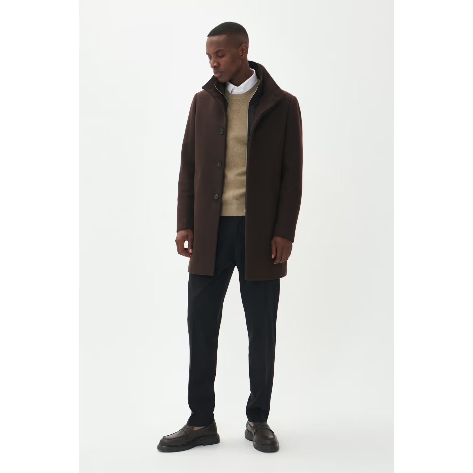 Matinique - Harvey Wool Coat in Walnut