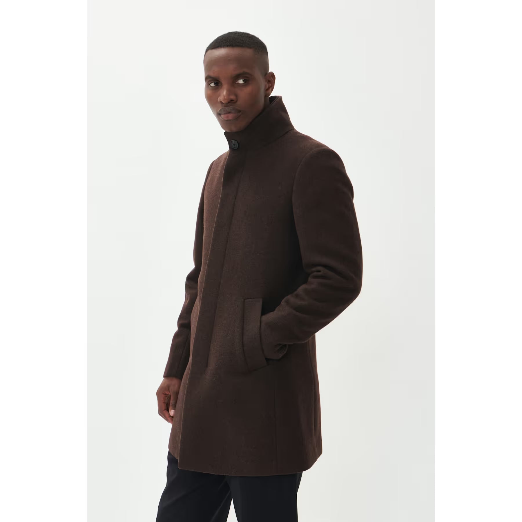 Matinique - Harvey Wool Coat in Walnut