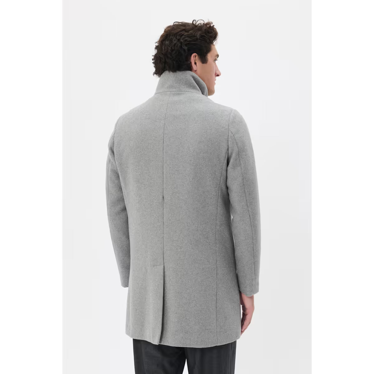 Matinique - Harvey Wool Coat in Light Grey Melange