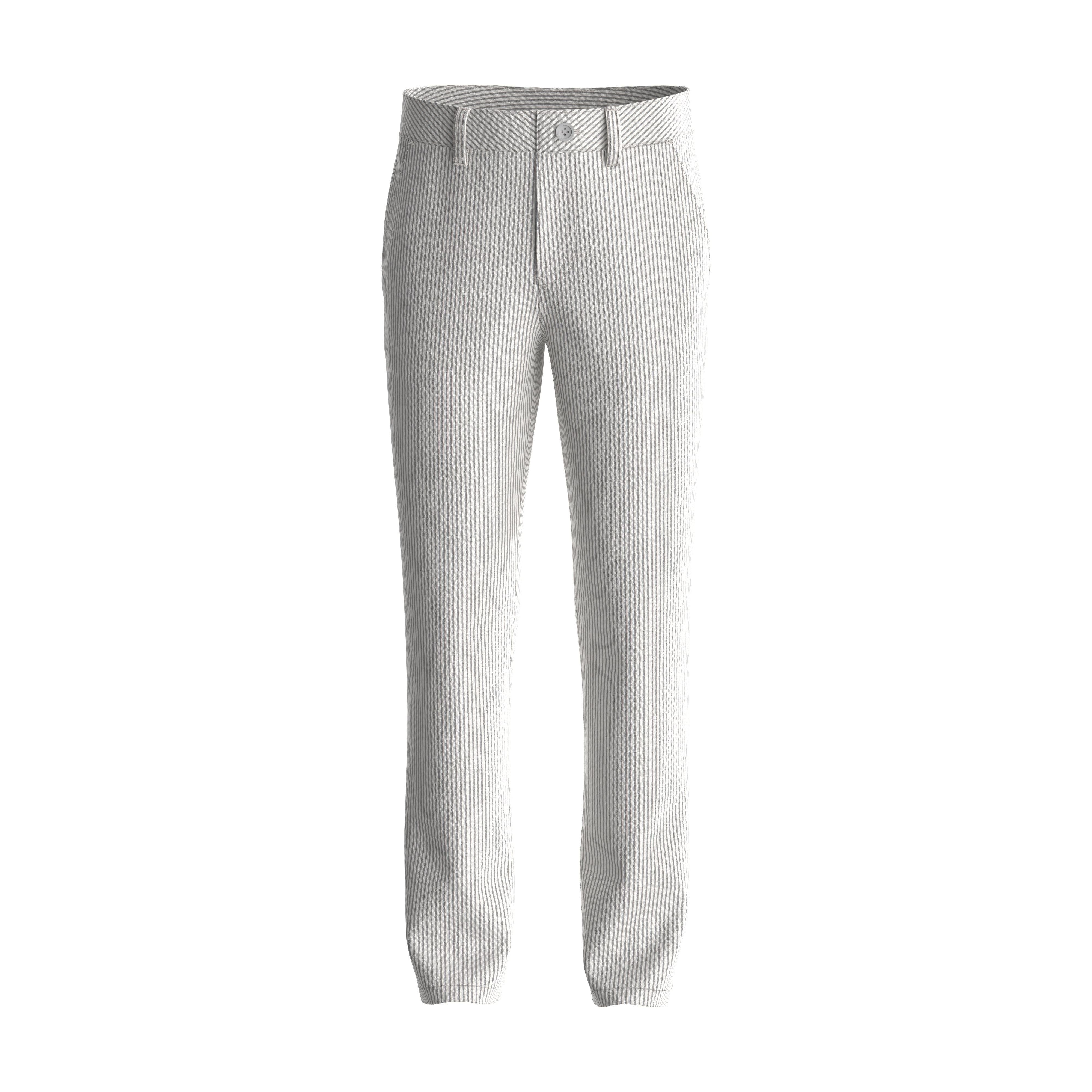Guess - Boys Dress Pant in Grey/White Stripe