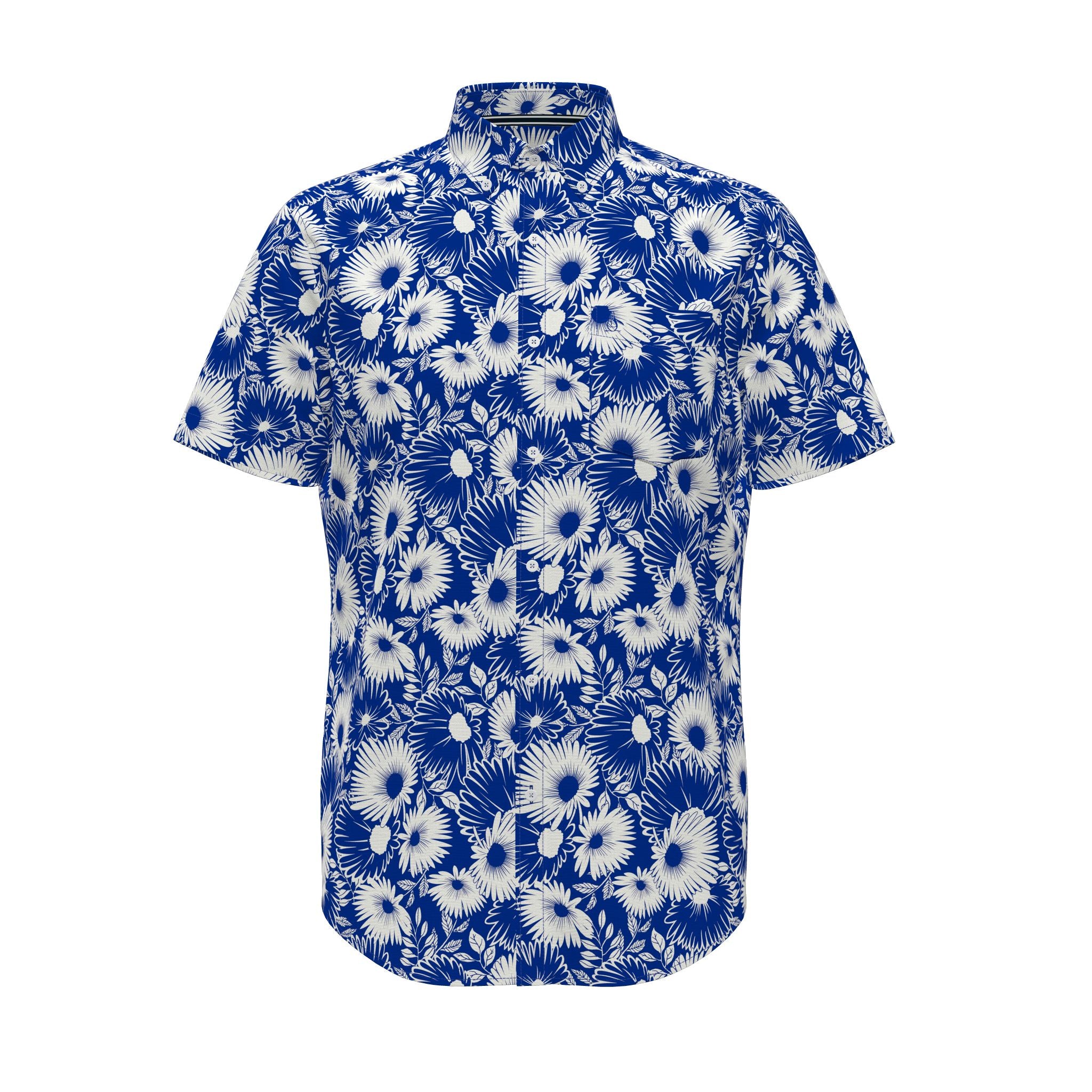 Penguin - Short Sleeve Button Up in Blue/White Floral