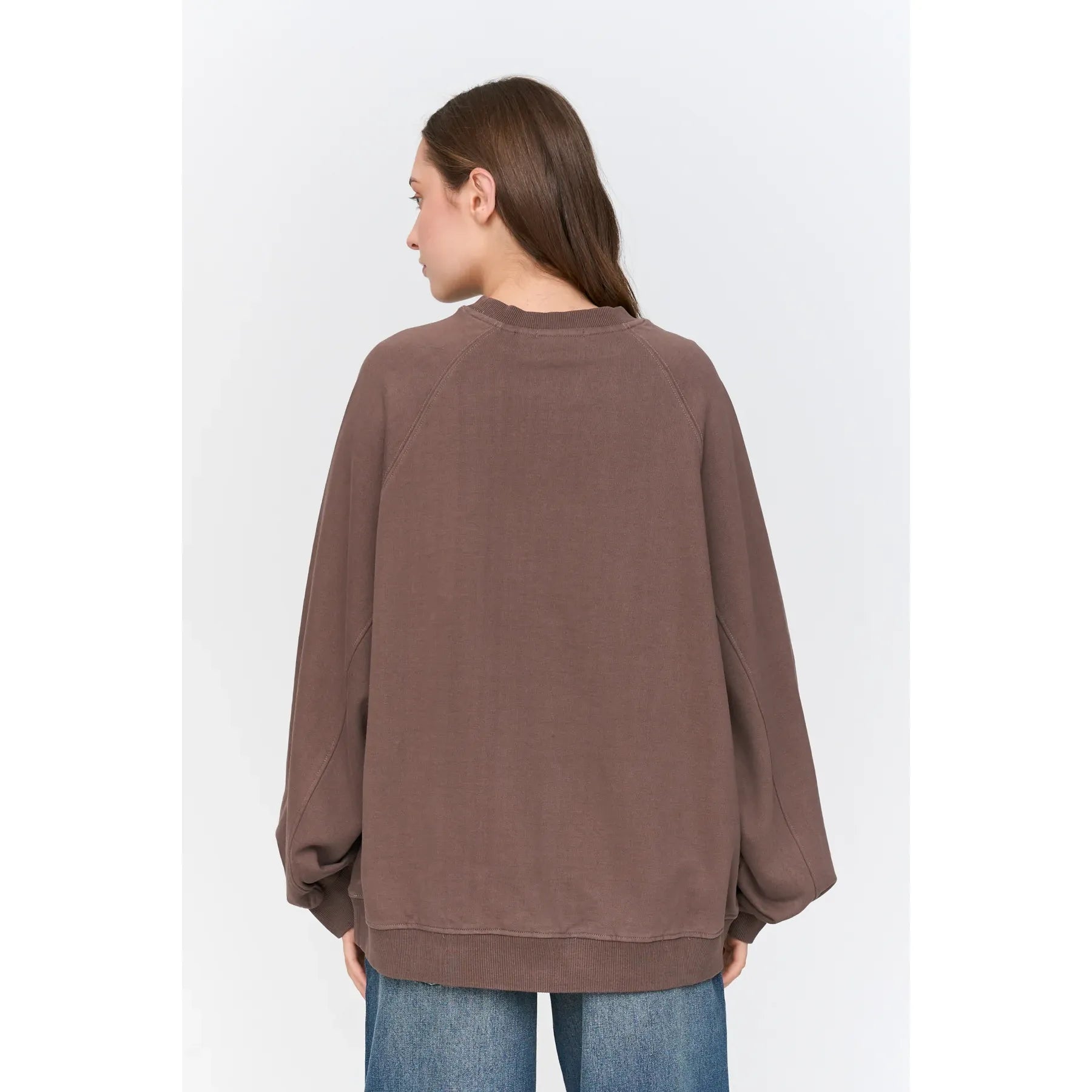24 Colours - Oversized Sweatshirt in Taupe
