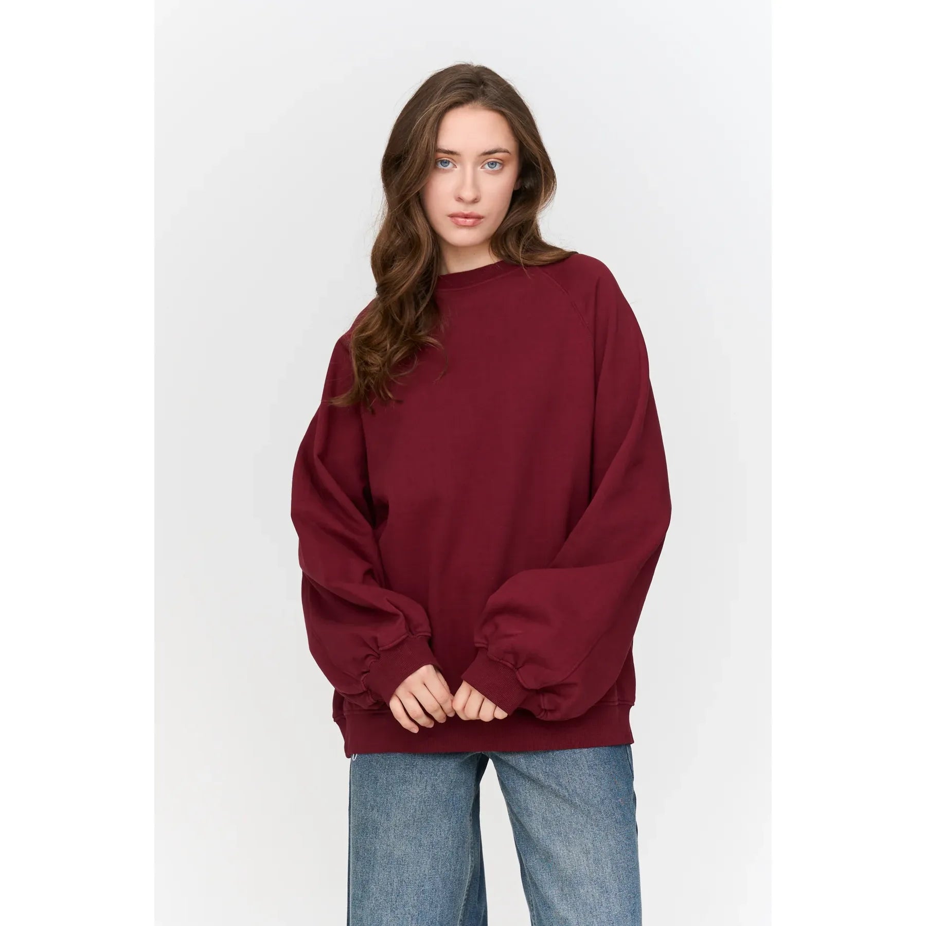 24 Colours - Oversized Sweatshirt in Bordeaux