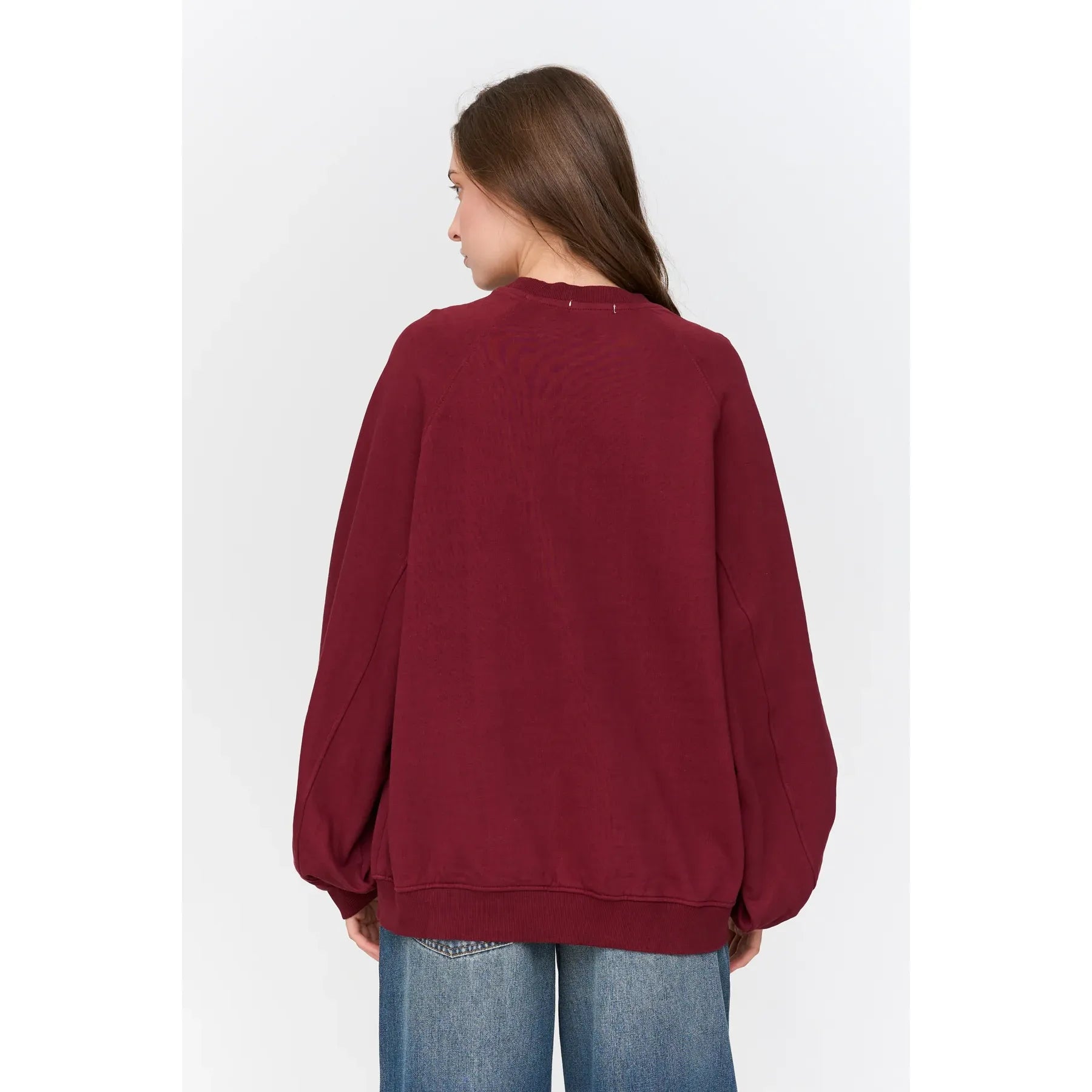 24 Colours - Oversized Sweatshirt in Bordeaux
