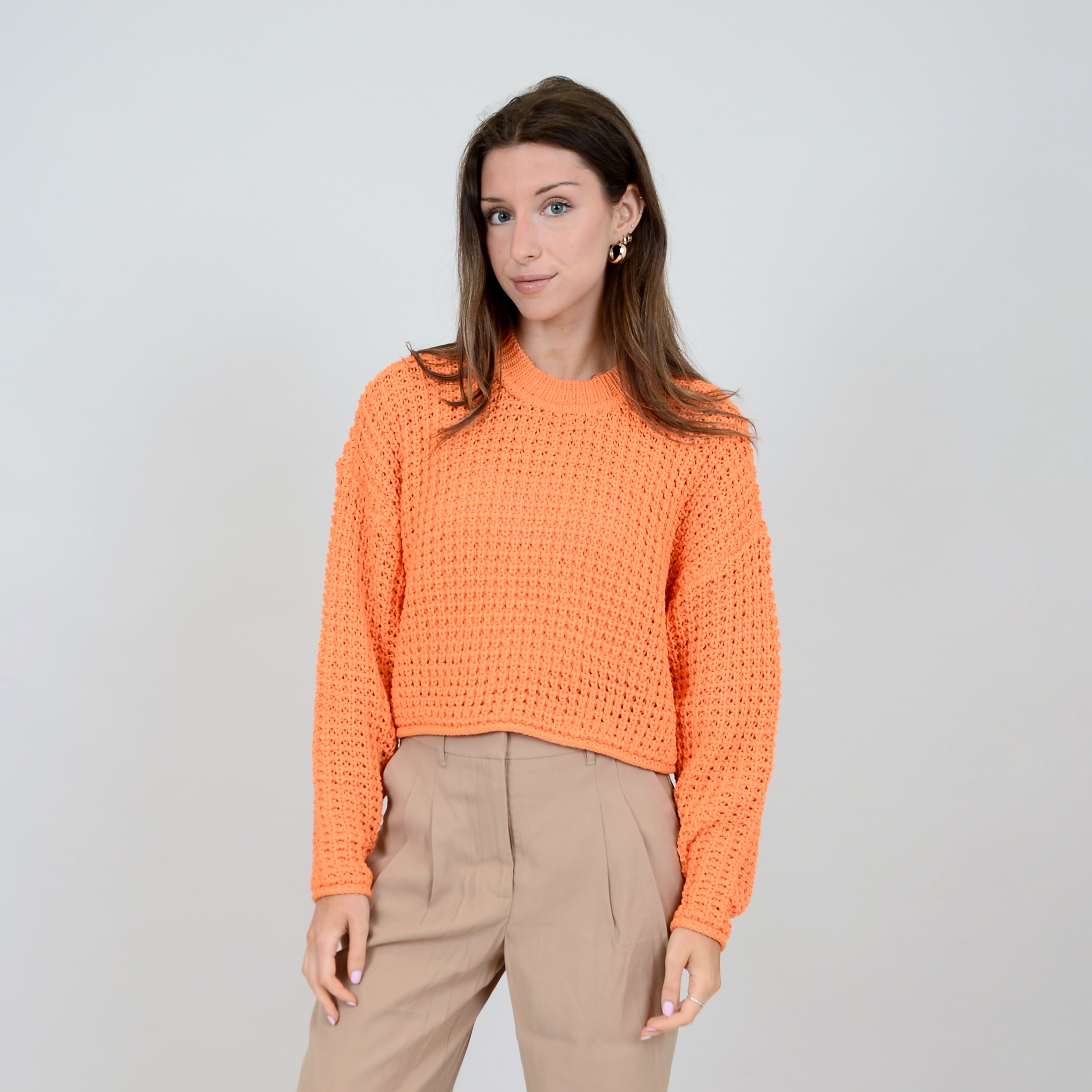 RD Style - Darla Cropped Sweater in Apricot